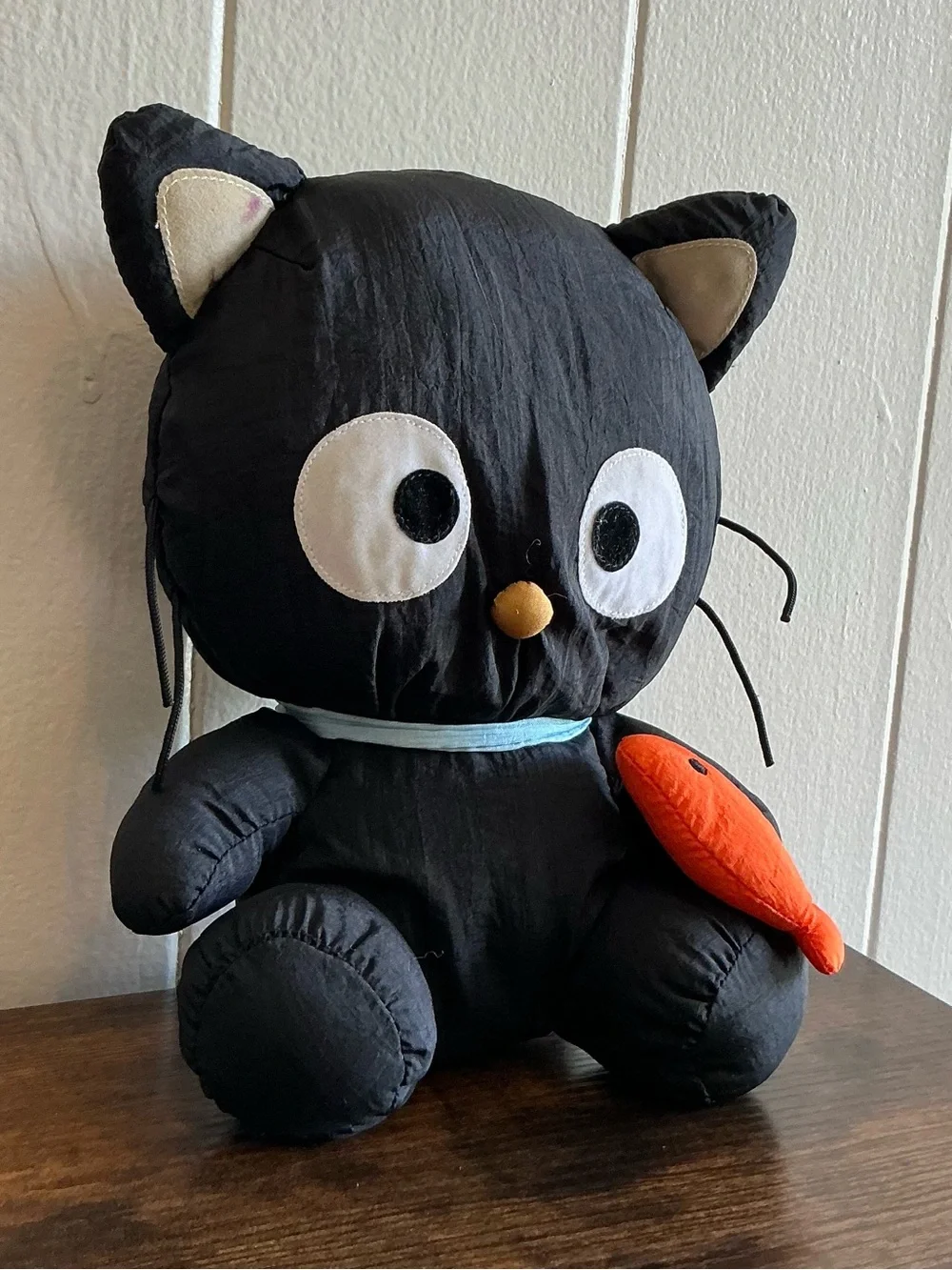 A Rare Vintage Sanrio 1998 Chococat Black smooth Nylon Stuffed Animal Plush Toy